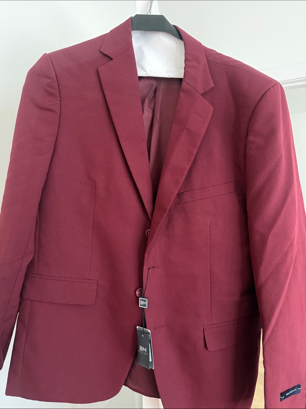 Men's Braveman Burgundy Blazer Jacket Size 40R/34W